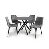 Ceramic Dining Table in Grey With 4 Vernon Chairs - Avesta