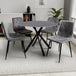 Ceramic Dining Table in Grey With 4 Vernon Chairs - Avesta