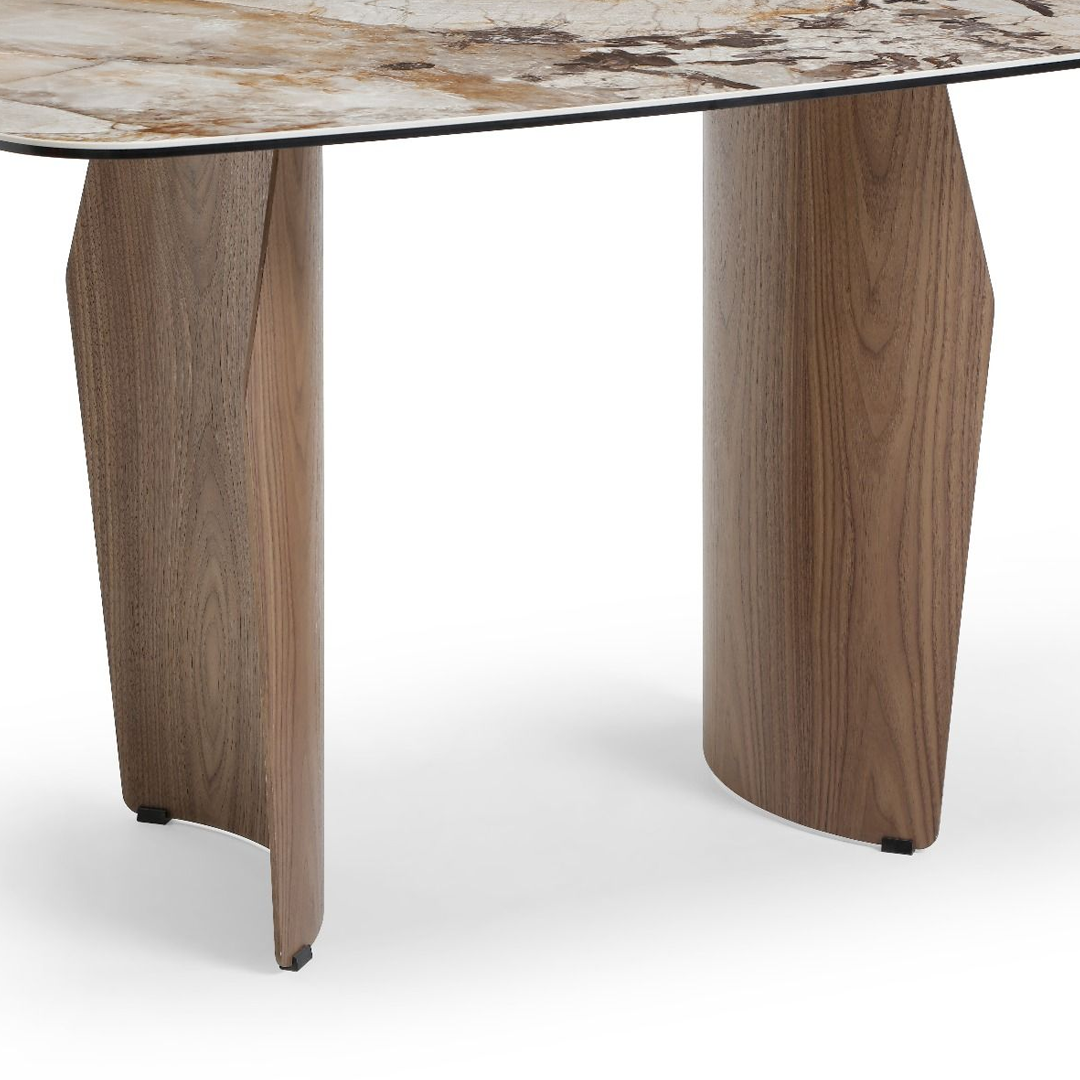 Ceramic Dining Table in Curved Shape for 4 People - Sienna