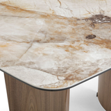 Ceramic Dining Table in Curved Shape for 4 People - Sienna