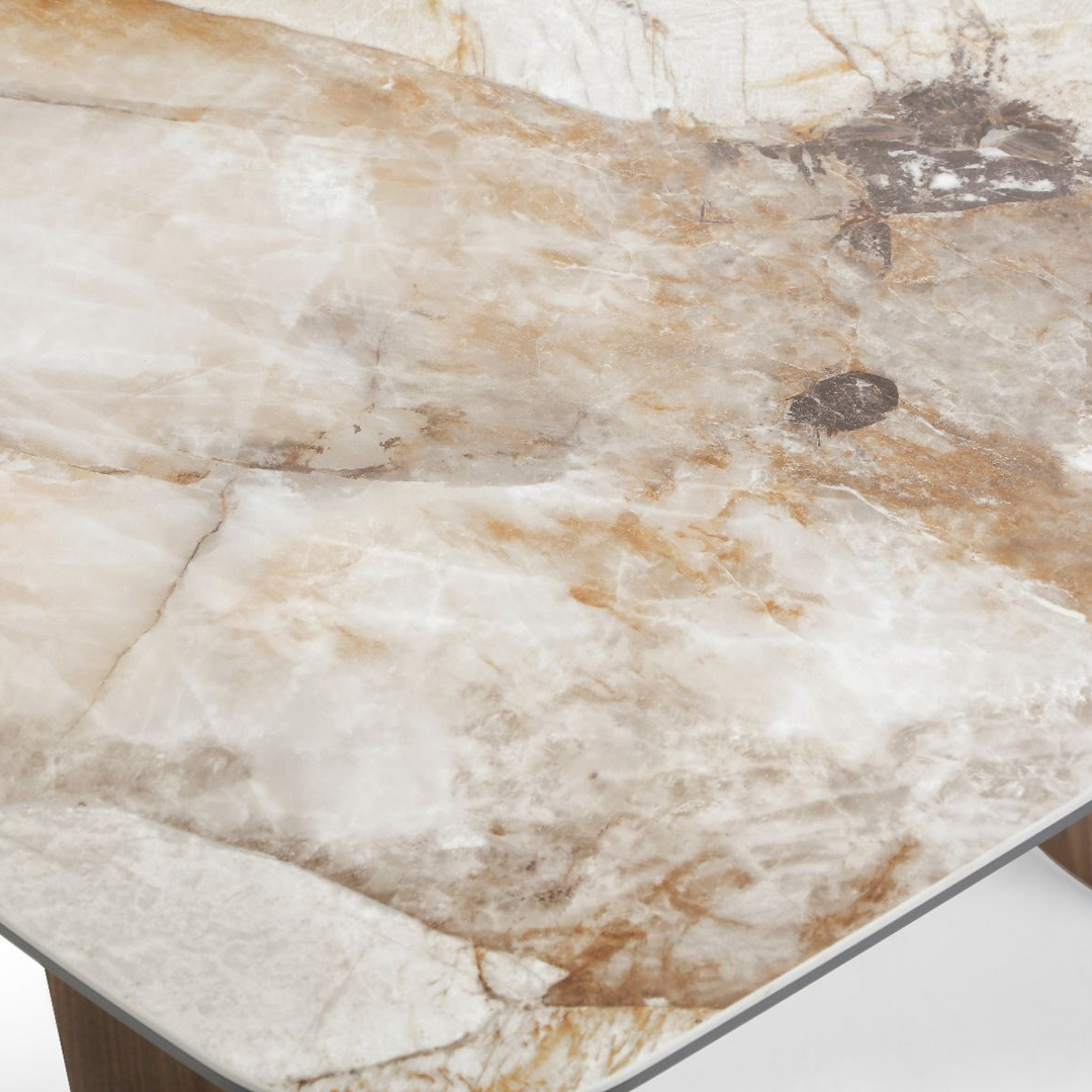 Ceramic Dining Table in Curved Shape for 4 People - Sienna