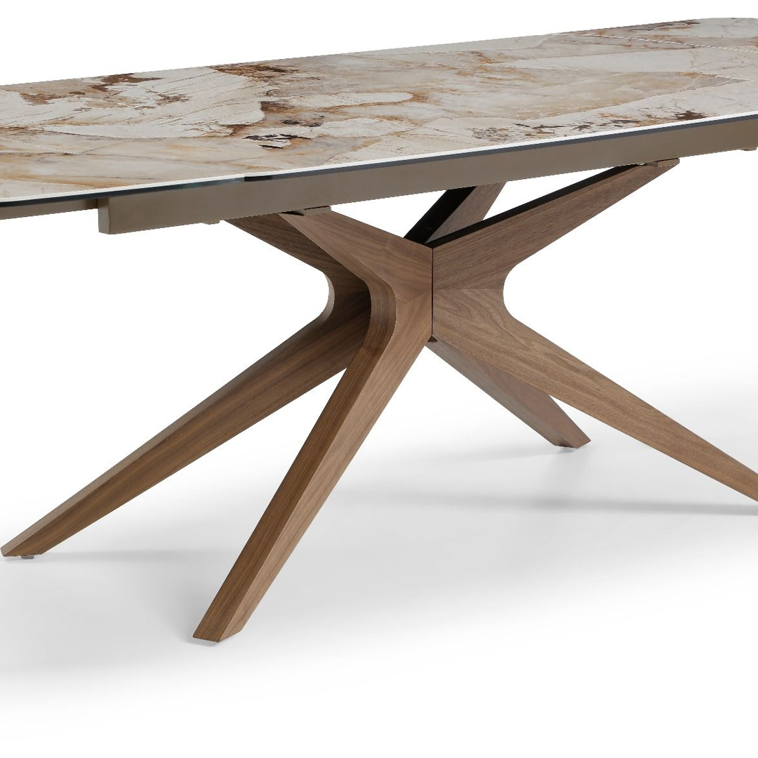 Ceramic Dining Table in Curved Shape for 8 to 10 People - Serene