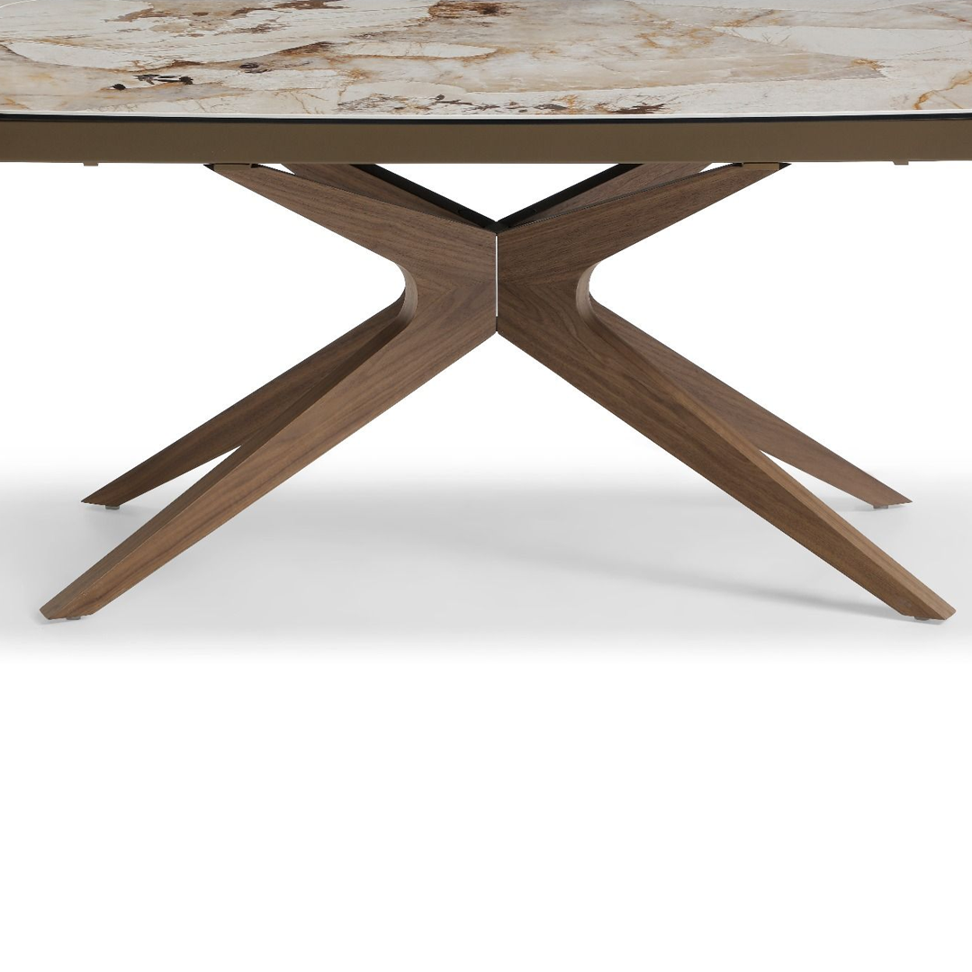 Ceramic Dining Table in Curved Shape for 8 to 10 People - Serene