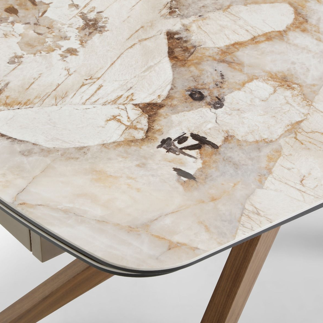 Ceramic Dining Table in Curved Shape for 8 to 10 People - Serene