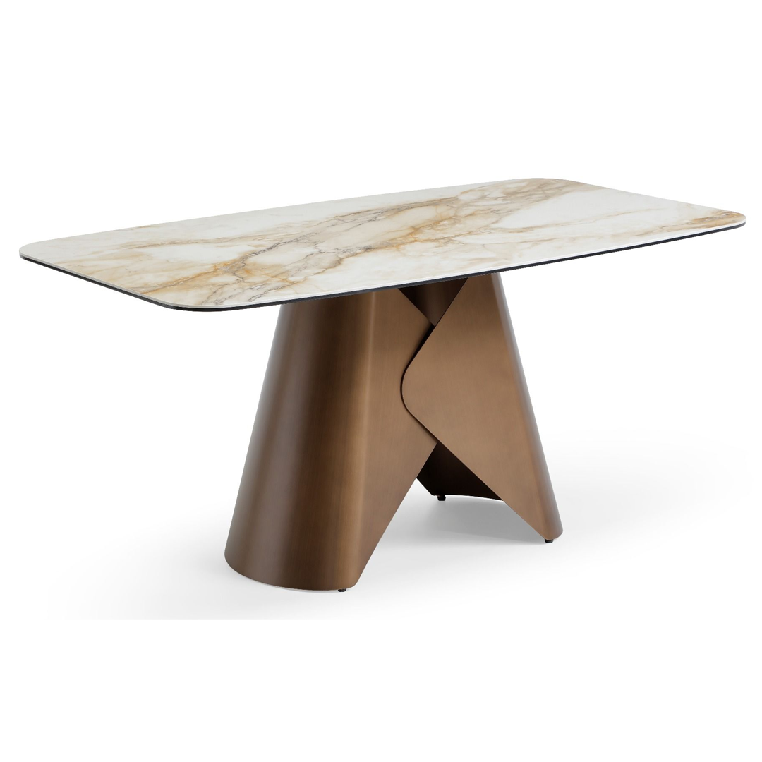 Ceramic Dining Table Large in Curved Shape for 6 People - Levente