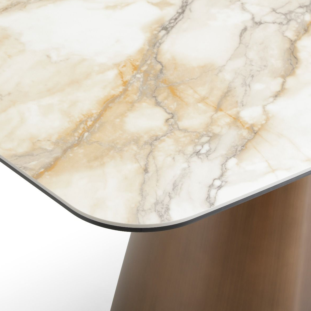 Ceramic Dining Table Large in Curved Shape for 6 People - Levente