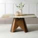 Ceramic Dining Table 160cm Wide Large in Curved Shape for 6 People - Levente