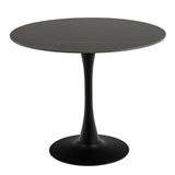 Ceramic Dining Table Round With 4 Celia Light Grey Chairs - Malta