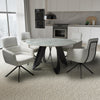 Ceramic Dining Table Round With 4 Polaris White Chairs - Osaka