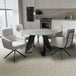 Ceramic Dining Table Round With 4 Polaris White Chairs - Osaka