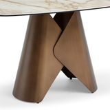 Ceramic Dining Table Small in Curved Shape for 6 People - Levente