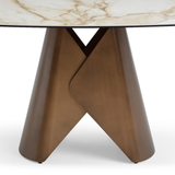 Ceramic Dining Table Small in Curved Shape for 6 People - Levente