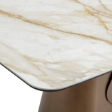 Ceramic Dining Table Small in Curved Shape for 6 People - Levente