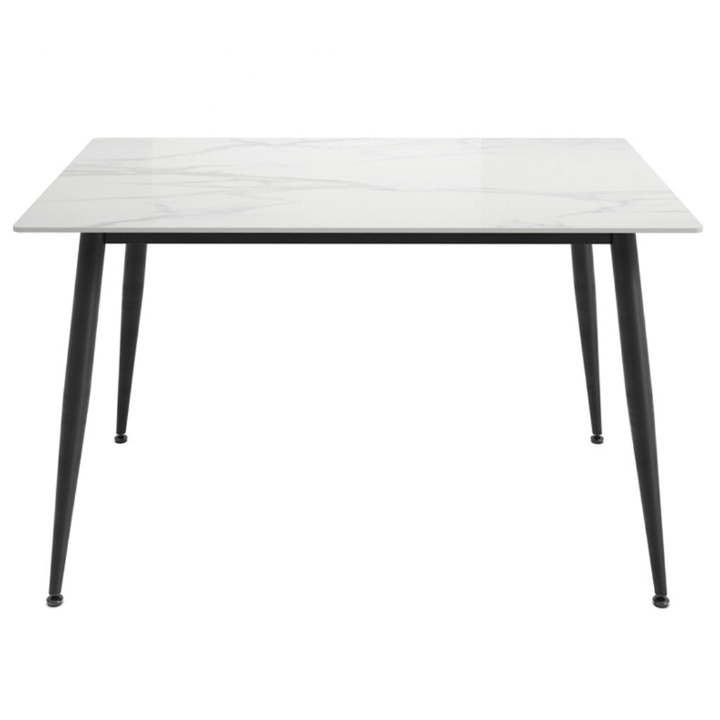 Ceramic Dining Table With 4 Fabric Dining Chairs - Luna