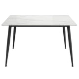 Ceramic Dining Table With 4 Fabric Dining Chairs - Luna