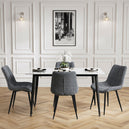Ceramic Dining Table With 4 Fabric Dining Chairs - Luna