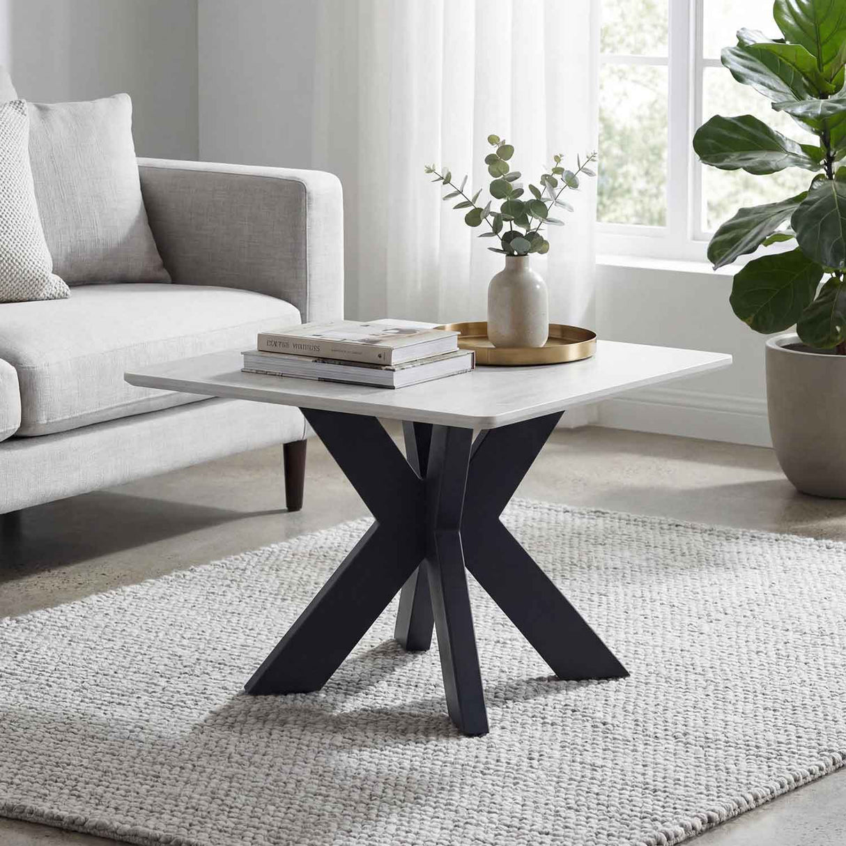 Ceramic End Table 50cm Wide Square - Amalfi