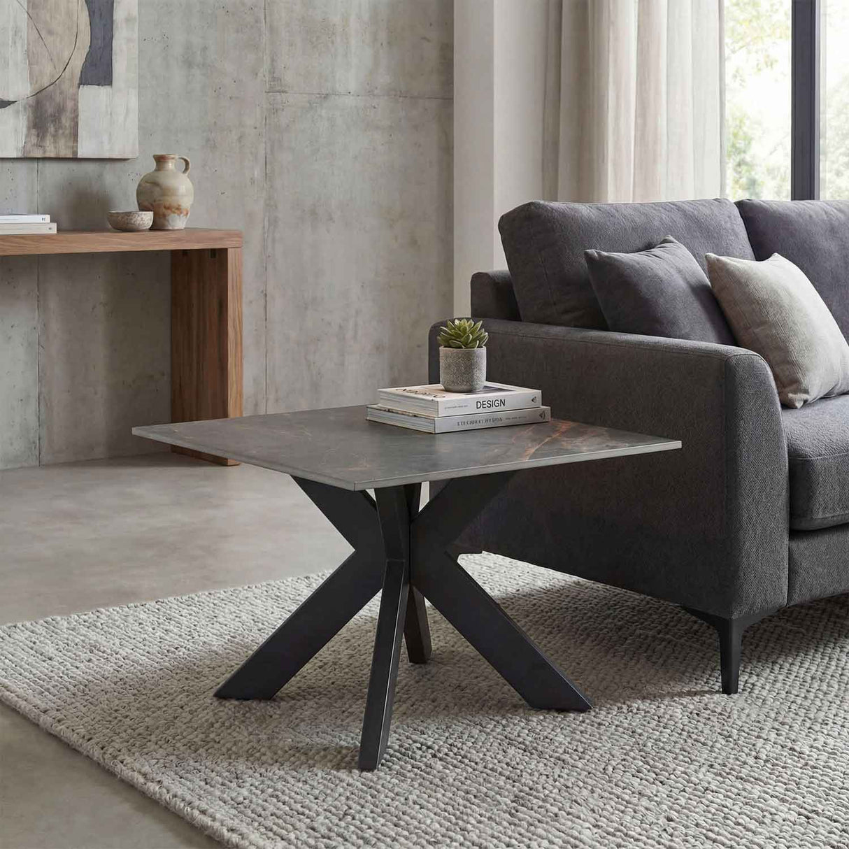 Ceramic End Table 65cm Wide Square - Tokyo