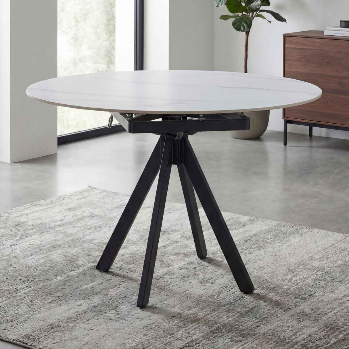 Ceramic Extending Dining Table 120cm Wide for 4 to 6 People - Rotana