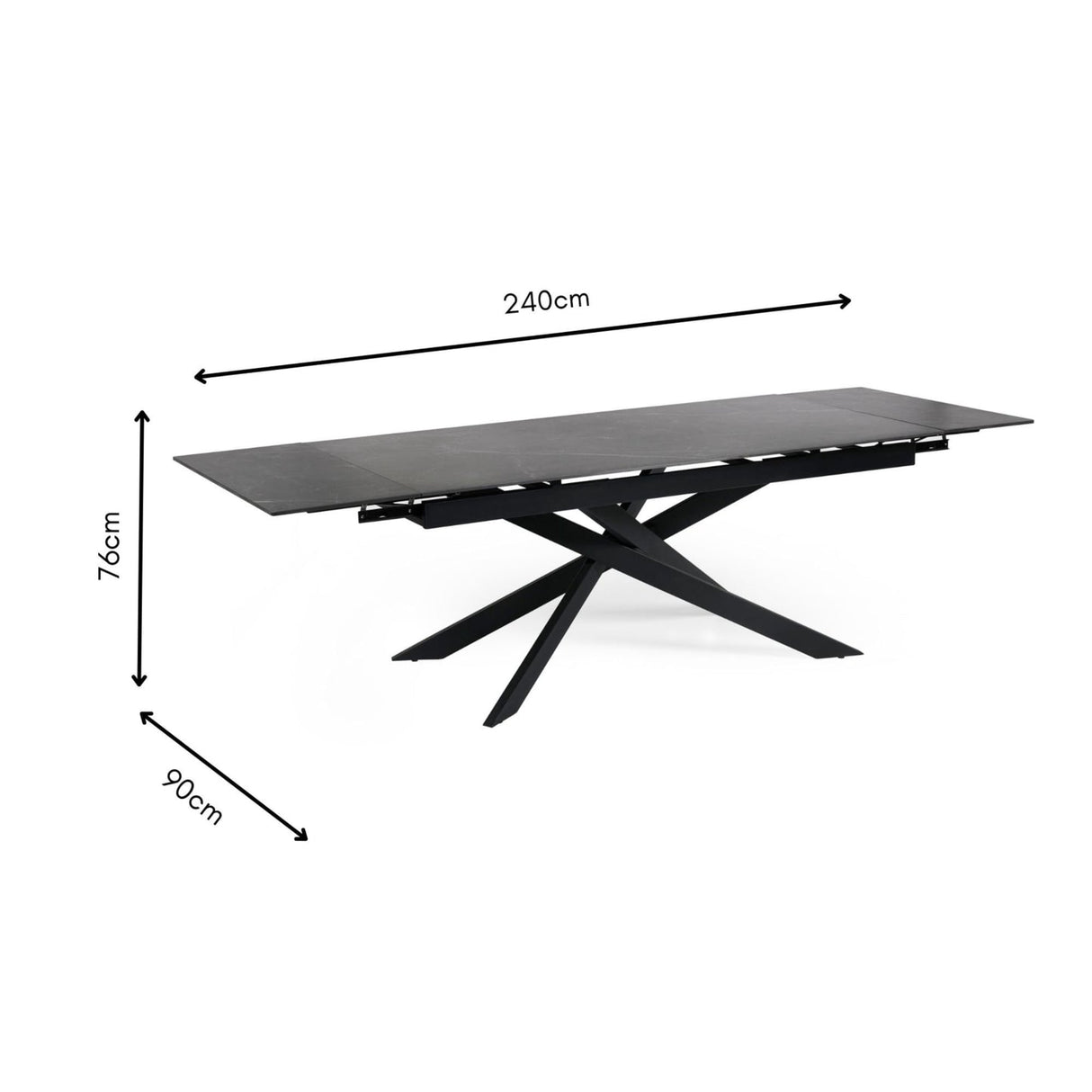 Ceramic Extending Dining Table for 4 to 6 People - Osaka