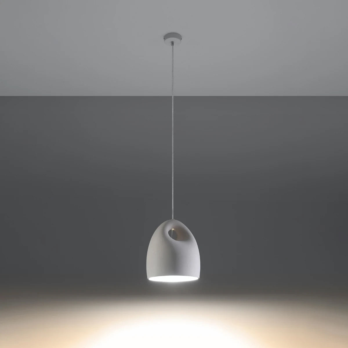Ceramic Pendant Light With Bukano Lamp - Cafe Au Lait