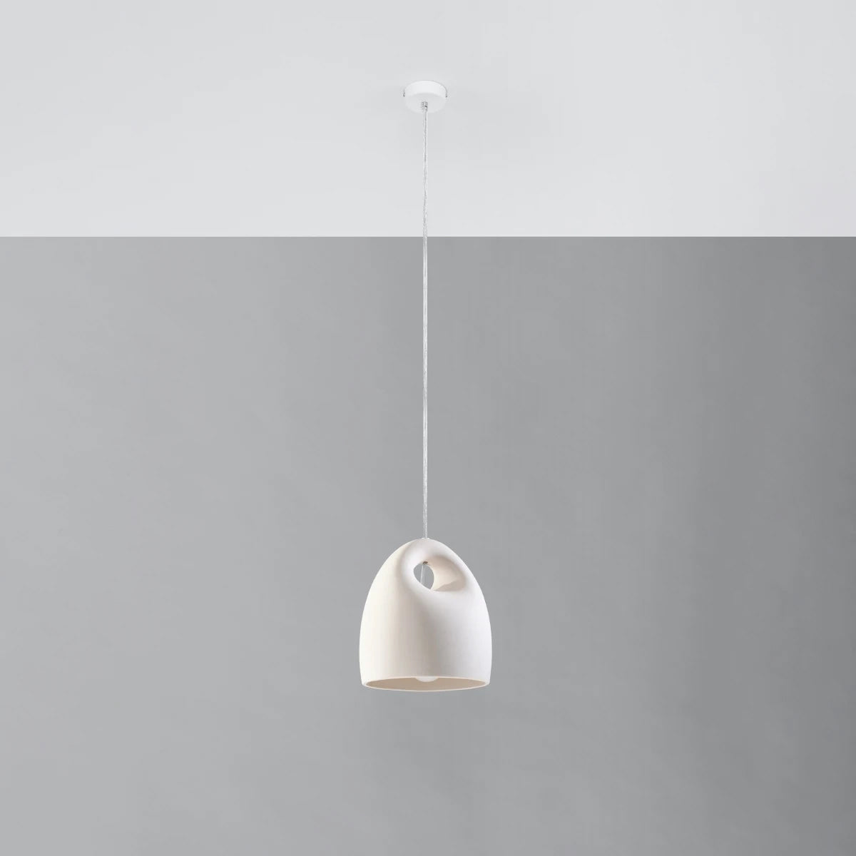 Ceramic Pendant Light With Bukano Lamp - Cafe Au Lait