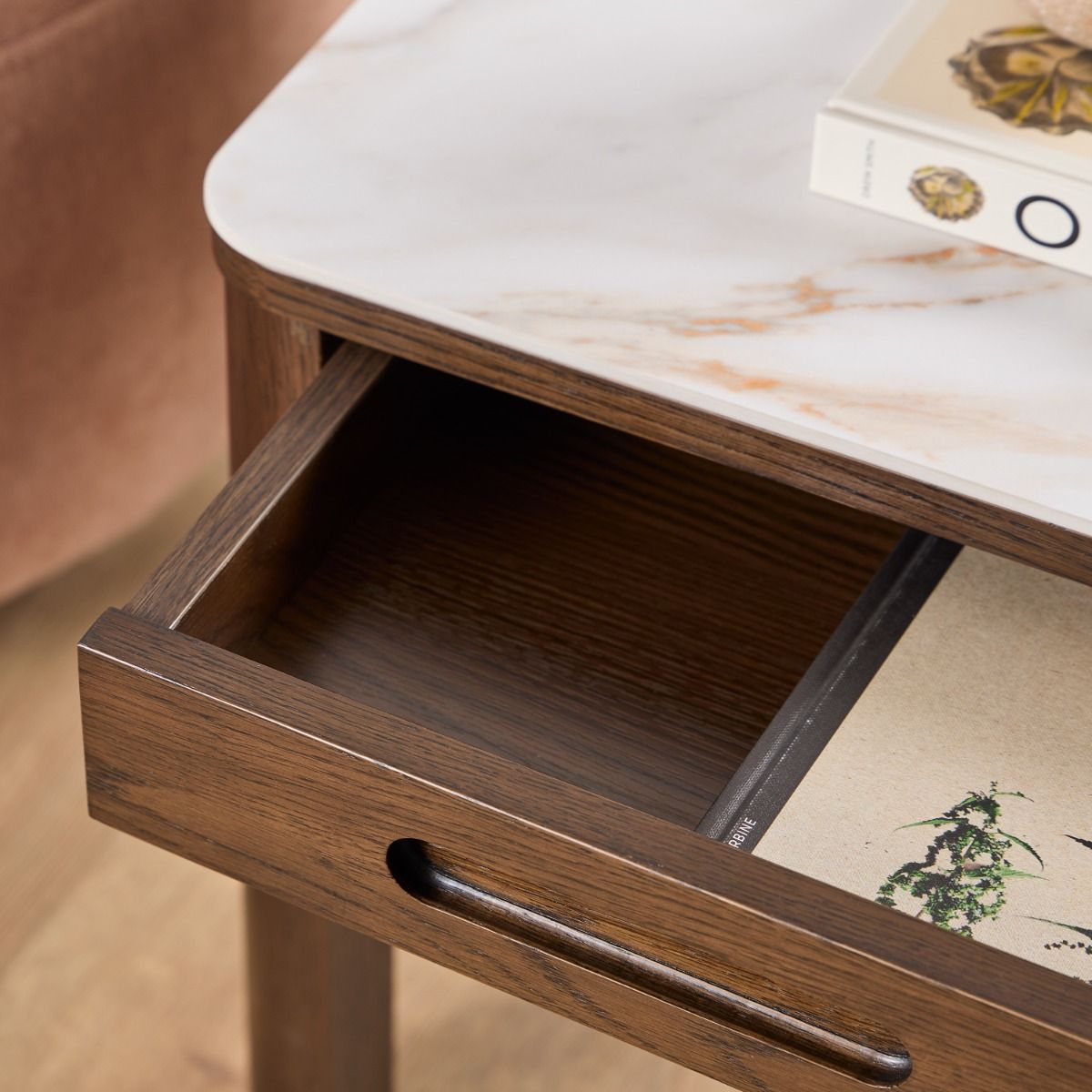 Ceramic Side Table Square With 1 Drawer - Southampton