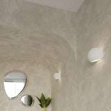 Ceramic Wall Light With Globe Lamp - Cafe Au Lait