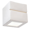 Ceramic Wall Light With Leo Line Glass Lamp - Cafe Au Lait