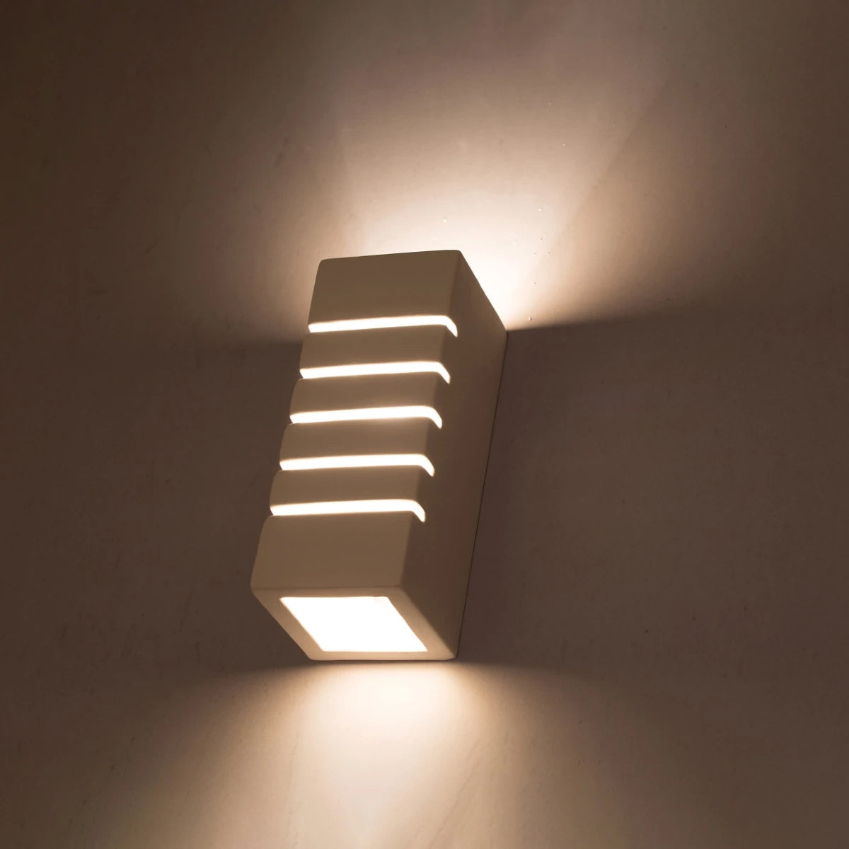 Ceramic Wall Light With Samir Glass Lamp - Cafe Au Lait