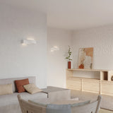 Ceramic Wall Light With Sigma Glass Lamp - Cafe Au Lait