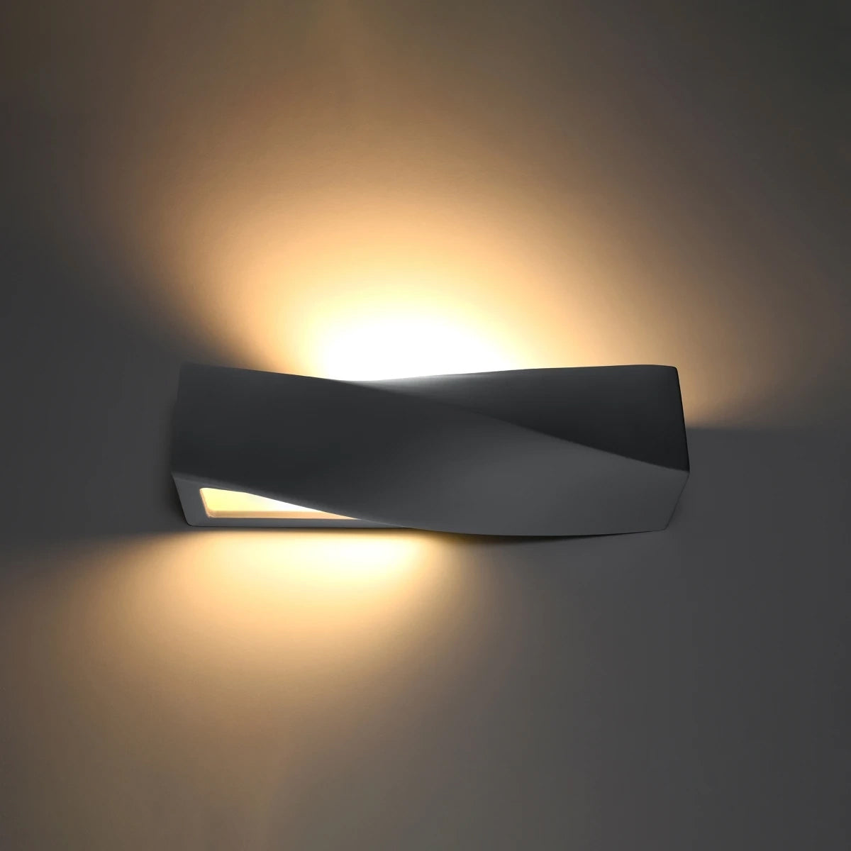Ceramic Wall Light With Sigma Glass Lamp - Cafe Au Lait
