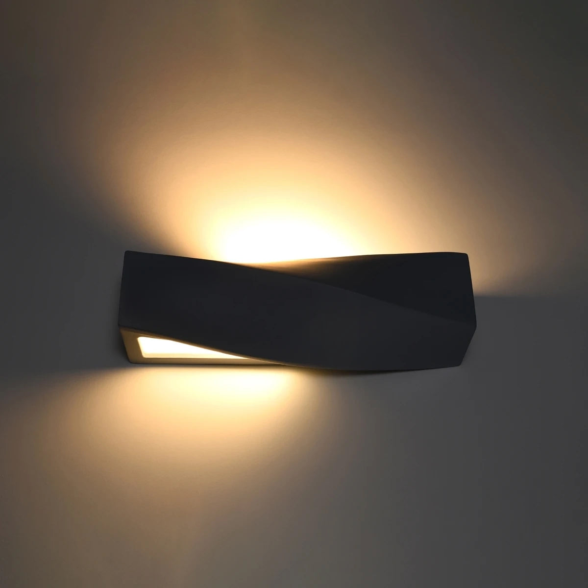 Ceramic Wall Light With Sigma Glass Lamp - Cafe Au Lait