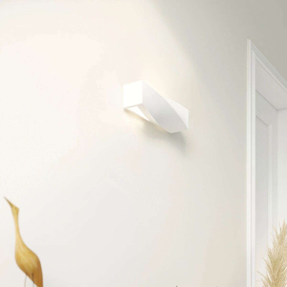 Ceramic Wall Light With Sigma Mini Glass Lamp - Cafe Au Lait