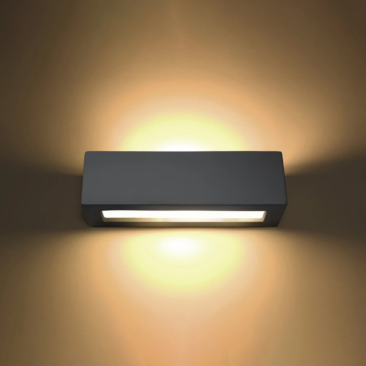 Ceramic Wall Light With Vega Glass Lamp - Cafe Au Lait