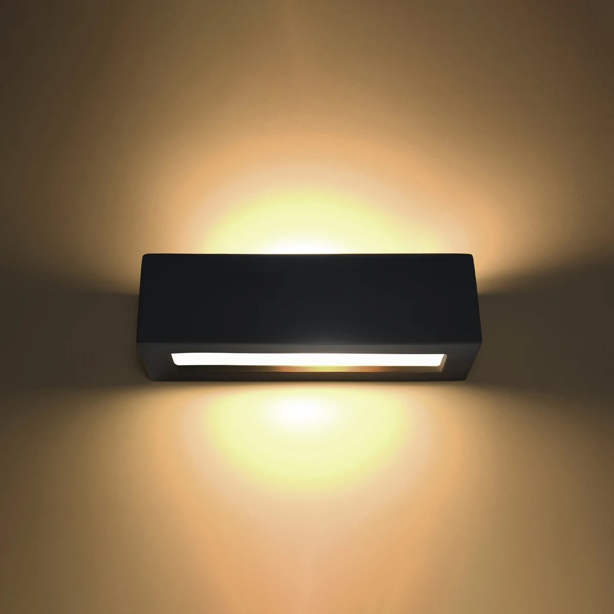 Ceramic Wall Light With Vega Glass Lamp - Cafe Au Lait