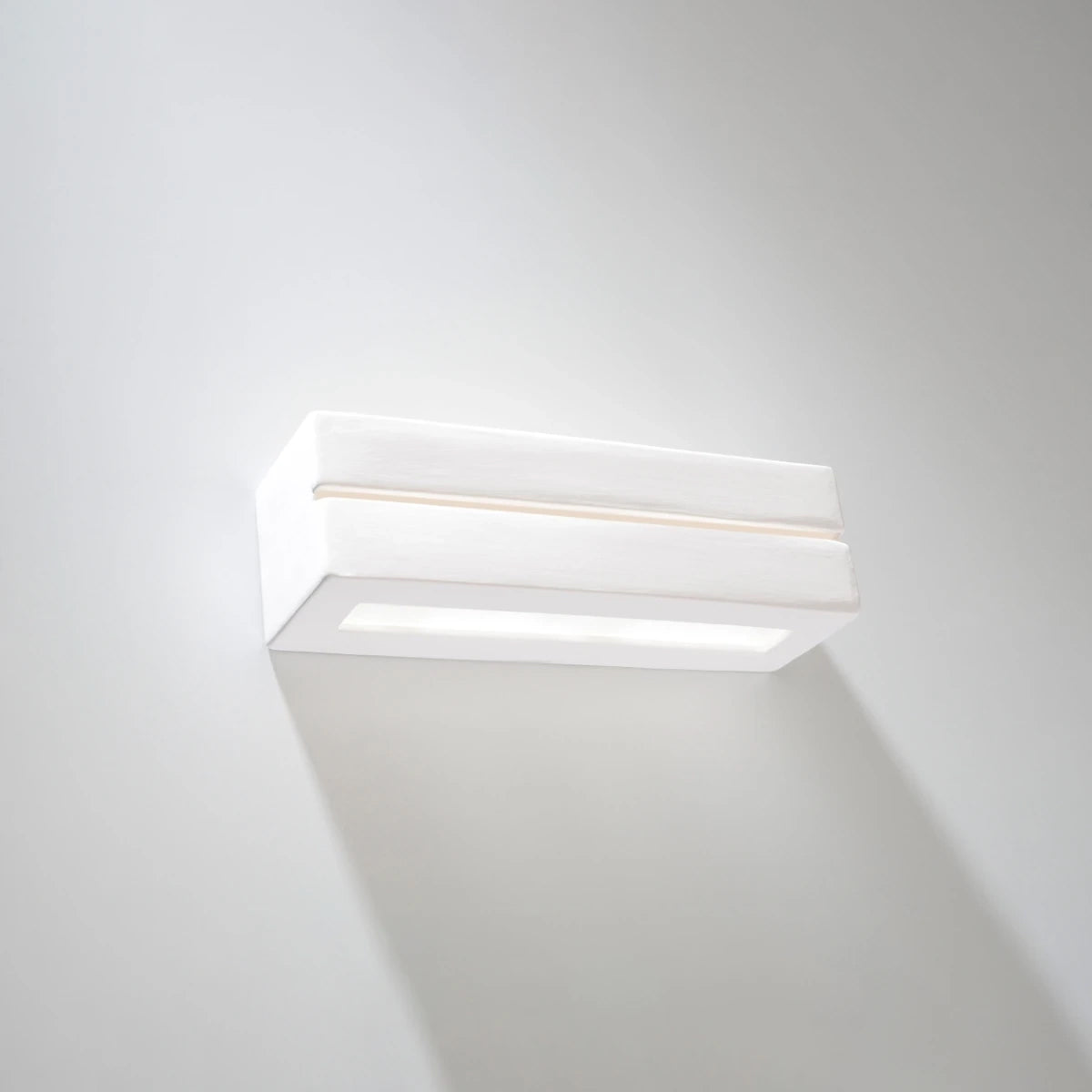 Ceramic Wall Light With Vega Line Glass Lamp - Cafe Au Lait