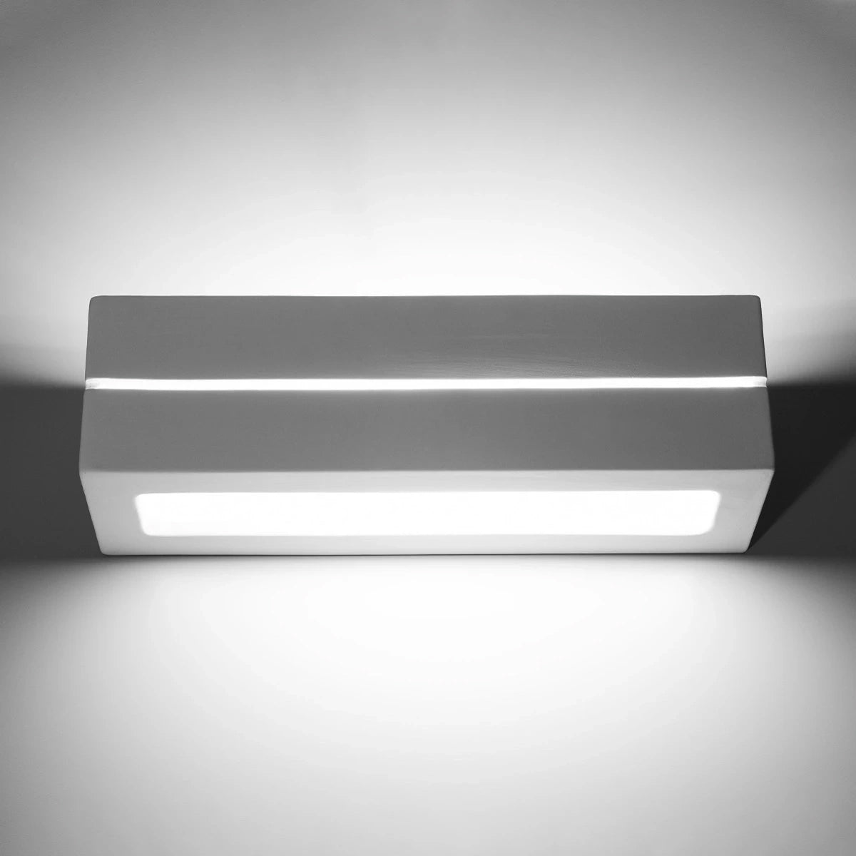 Ceramic Wall Light With Vega Line Glass Lamp - Cafe Au Lait