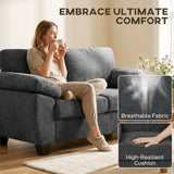 Chenille Fabric 2 Seater Sofa 156cm Wide - Velmora
