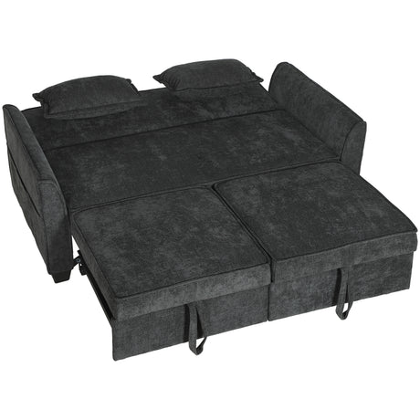Chenille Fabric 2 Seater Sofa Bed 167cm Wide - Velmora