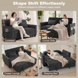 Chenille Fabric 2 Seater Sofa Bed 167cm Wide - Velmora