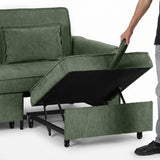 Chenille Fabric 2 Seater Sofa Bed 167cm Wide - Velmora