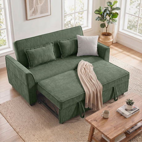 Chenille Fabric 2 Seater Sofa Bed 167cm Wide - Velmora