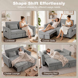 Chenille Fabric 2 Seater Sofa Bed 167cm Wide - Velmora