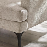 Chenille Fabric 2 Seater Sofa With Slim Black Legs - Carrera