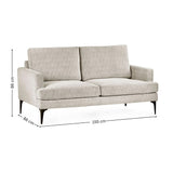 Chenille Fabric 2 Seater Sofa With Slim Black Legs - Carrera