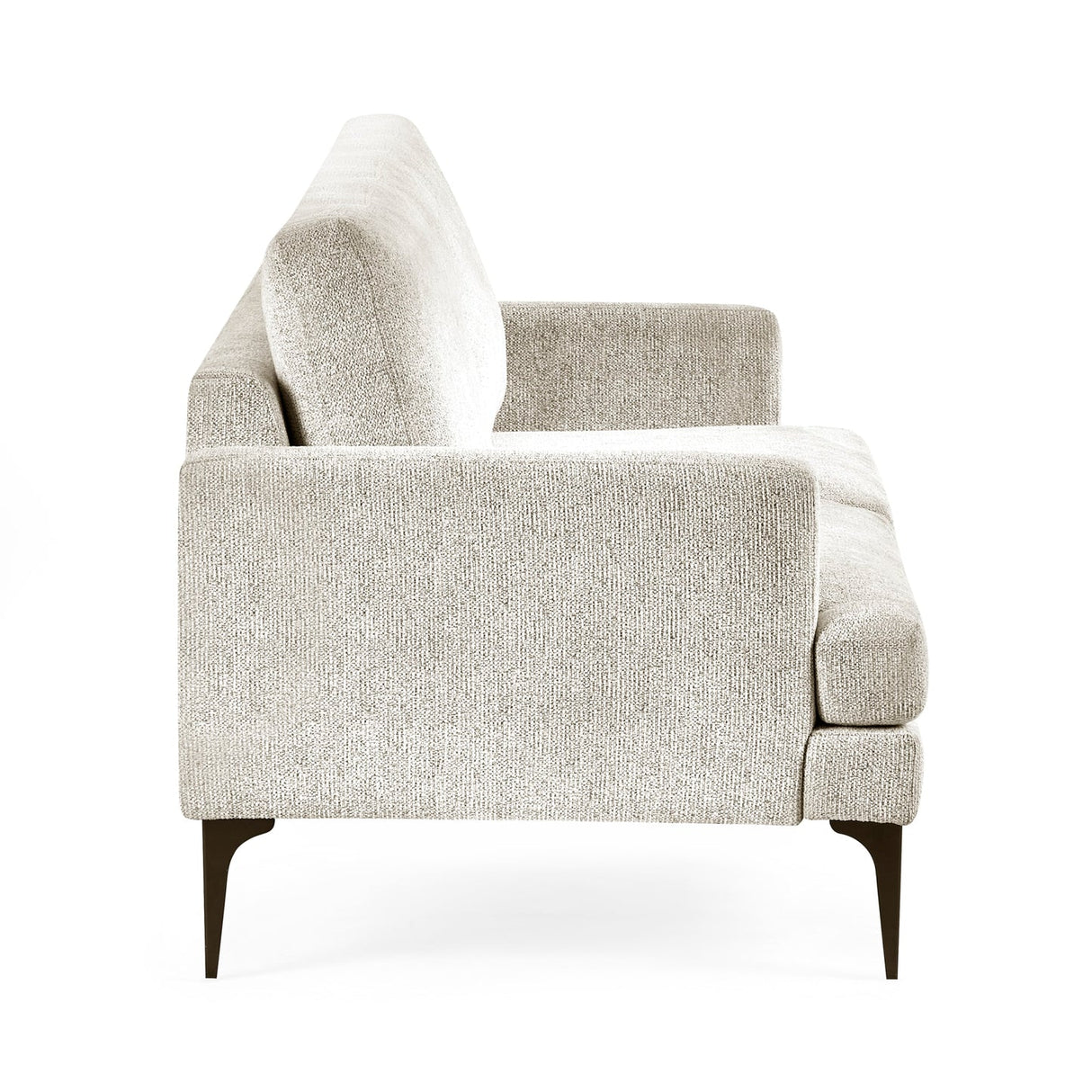 Chenille Fabric 2 Seater Sofa With Slim Black Legs - Carrera