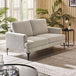 Chenille Fabric 2 Seater Sofa With Slim Black Legs - Carrera