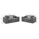 Chenille Fabric 3 + 2 Seater Sofa Set - Naples