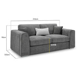 Chenille Fabric 3 Seater Sofa - Naples